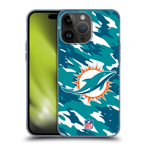 NFL Miami Dolphins Logo Camou Soft Gel Case for Apple iPhone 15 Pro Max