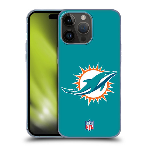NFL Miami Dolphins Logo Plain Soft Gel Case for Apple iPhone 15 Pro Max
