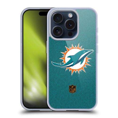 NFL Miami Dolphins Logo Football Soft Gel Case for Apple iPhone 15 Pro
