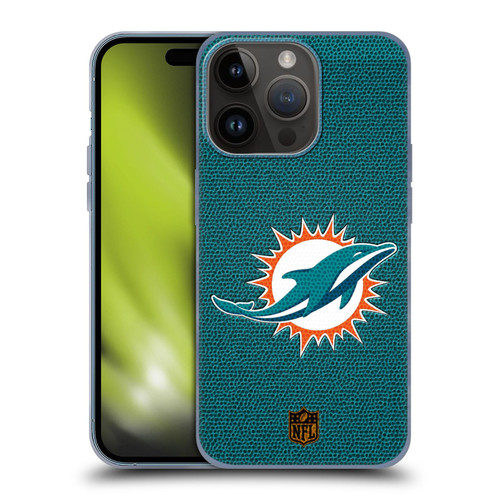 NFL Miami Dolphins Logo Football Soft Gel Case for Apple iPhone 15 Pro