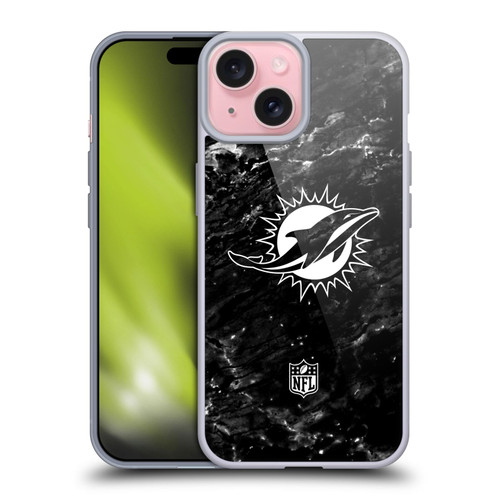 NFL Miami Dolphins Artwork Marble Soft Gel Case for Apple iPhone 15 NFL Miami Dolphins Artwork Marble Soft Gel Case for Apple iPhone 15