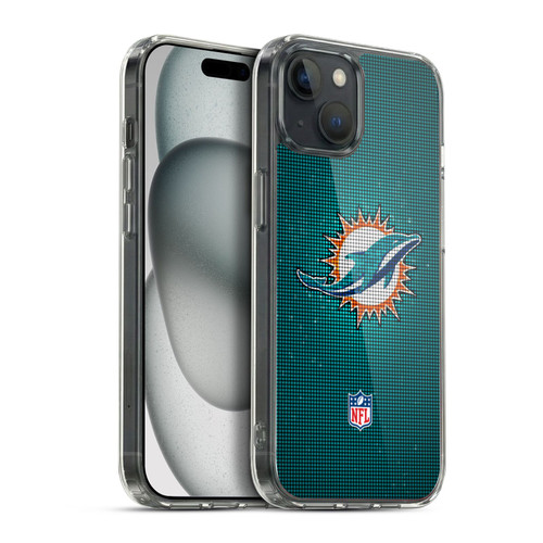 NFL Miami Dolphins Artwork LED Soft Gel Case for Apple iPhone 15 Plus