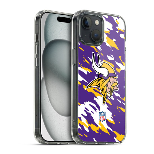NFL Minnesota Vikings Logo Camou Soft Gel Case for Apple iPhone 15