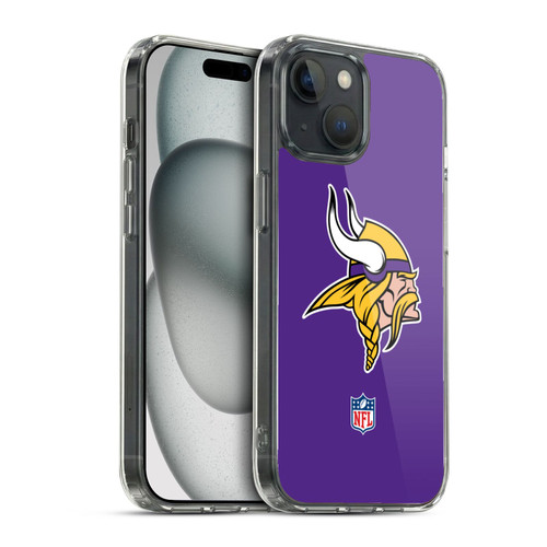 NFL Minnesota Vikings Logo Plain Soft Gel Case for Apple iPhone 15