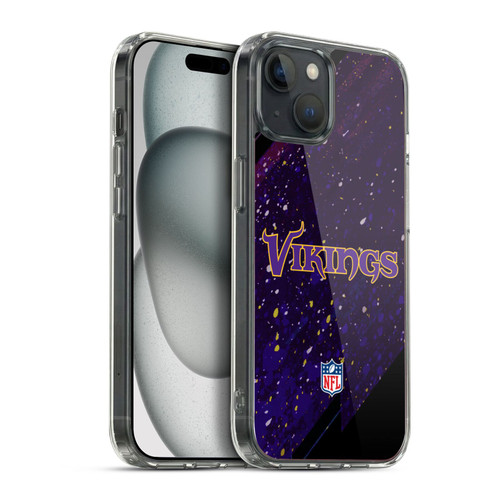 NFL Minnesota Vikings Logo Blur Soft Gel Case for Apple iPhone 15 Plus