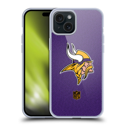 NFL Minnesota Vikings Logo Football Soft Gel Case for Apple iPhone 15 Plus NFL Minnesota Vikings Logo Football Soft Gel Case for Apple iPhone 15 Plus