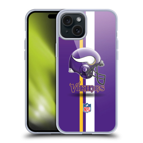 NFL Minnesota Vikings Logo Helmet Soft Gel Case for Apple iPhone 15 Plus NFL Minnesota Vikings Logo Helmet Soft Gel Case for Apple iPhone 15 Plus