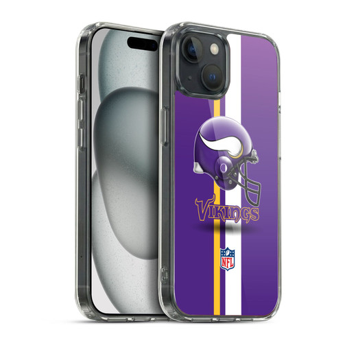 NFL Minnesota Vikings Logo Helmet Soft Gel Case for Apple iPhone 15 Plus