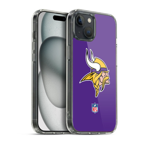 NFL Minnesota Vikings Logo Plain Soft Gel Case for Apple iPhone 15 Plus