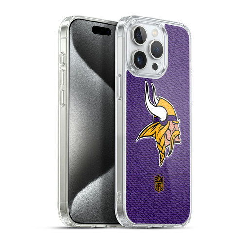 NFL Minnesota Vikings Logo Football Soft Gel Case for Apple iPhone 15 Pro Max