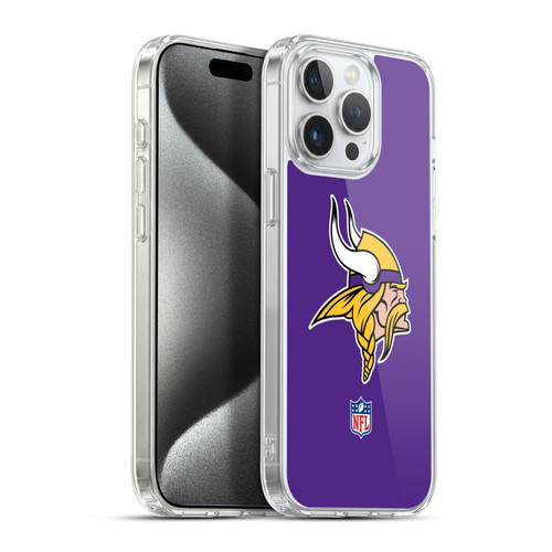 NFL Minnesota Vikings Logo Plain Soft Gel Case for Apple iPhone 15 Pro Max