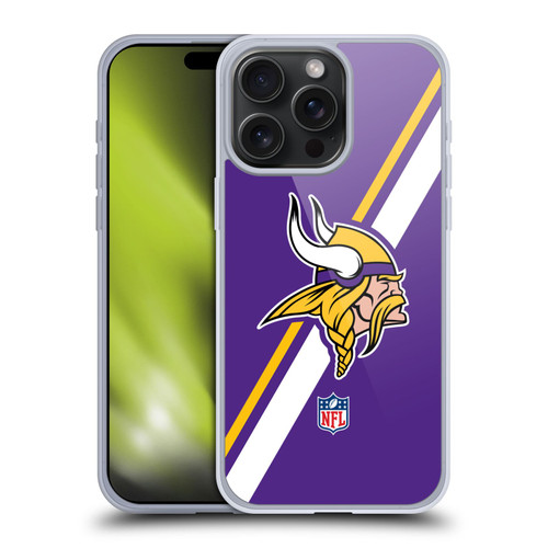 NFL Minnesota Vikings Logo Stripes Soft Gel Case for Apple iPhone 15 Pro Max NFL Minnesota Vikings Logo Stripes Soft Gel Case for Apple iPhone 15 Pro Max