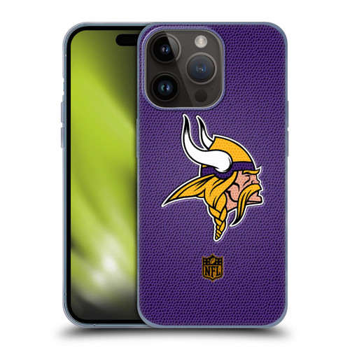 NFL Minnesota Vikings Logo Football Soft Gel Case for Apple iPhone 15 Pro