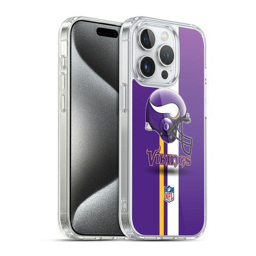 NFL Minnesota Vikings Logo Helmet Soft Gel Case for Apple iPhone 15 Pro
