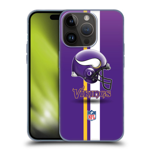 NFL Minnesota Vikings Logo Helmet Soft Gel Case for Apple iPhone 15 Pro