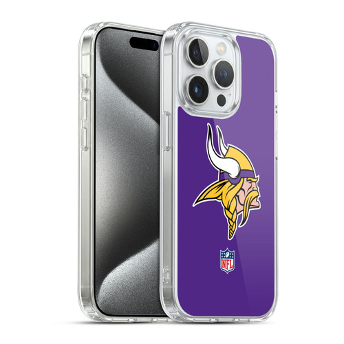 NFL Minnesota Vikings Logo Plain Soft Gel Case for Apple iPhone 15 Pro