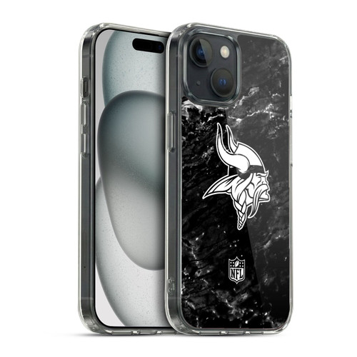 NFL Minnesota Vikings Artwork Marble Soft Gel Case for Apple iPhone 15