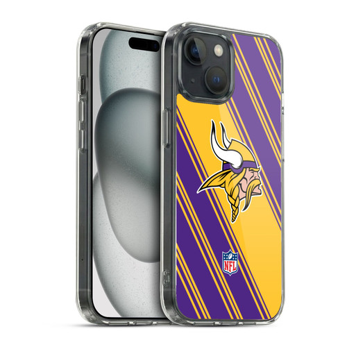 NFL Minnesota Vikings Artwork Stripes Soft Gel Case for Apple iPhone 15