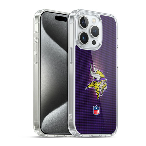NFL Minnesota Vikings Artwork LED Soft Gel Case for Apple iPhone 15 Pro