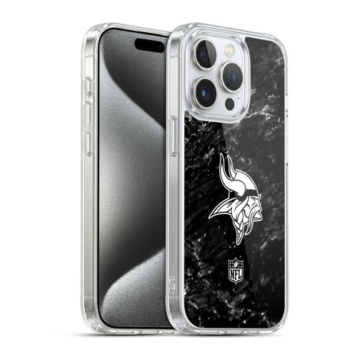 NFL Minnesota Vikings Artwork Marble Soft Gel Case for Apple iPhone 15 Pro