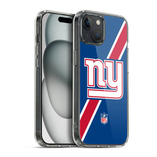 NFL New York Giants Logo Stripes Soft Gel Case for Apple iPhone 15 Plus & MagSafe
