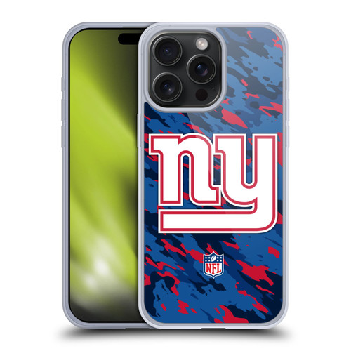 NFL New York Giants Logo Camou Soft Gel Case for Apple iPhone 15 Pro Max