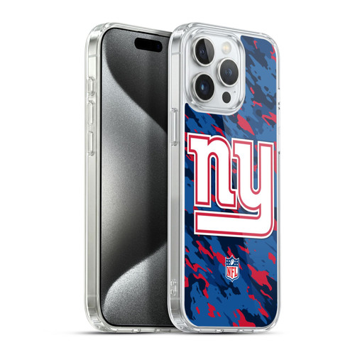 NFL New York Giants Logo Camou Soft Gel Case for Apple iPhone 15 Pro Max & MagSafe
