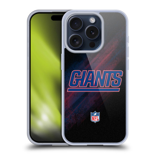 NFL New York Giants Logo Blur Soft Gel Case for Apple iPhone 15 Pro