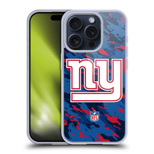 NFL New York Giants Logo Camou Soft Gel Case for Apple iPhone 15 Pro NFL New York Giants Logo Camou Soft Gel Case for Apple iPhone 15 Pro
