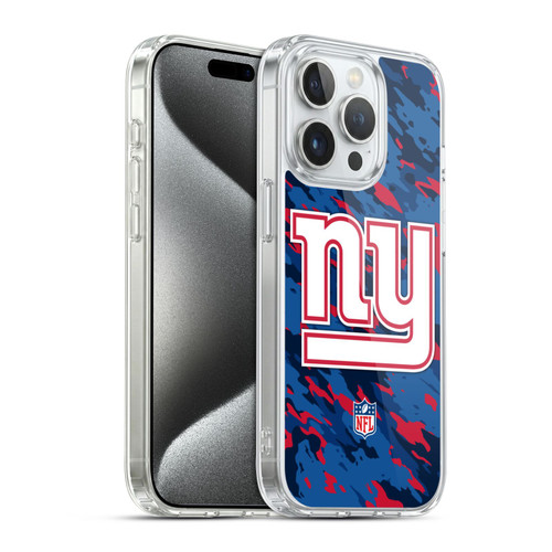 NFL New York Giants Logo Camou Soft Gel Case for Apple iPhone 15 Pro & MagSafe