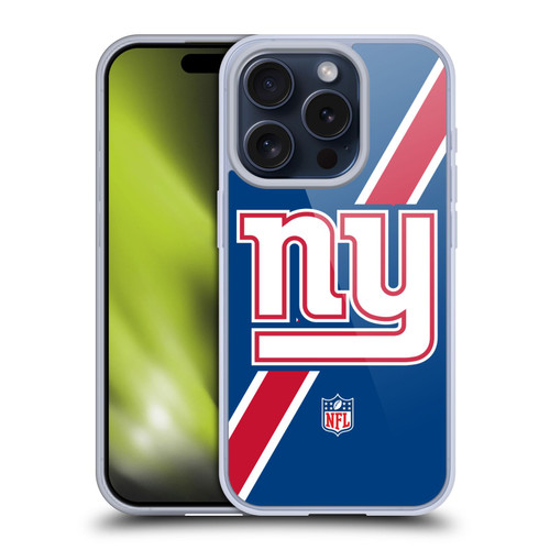 NFL New York Giants Logo Stripes Soft Gel Case for Apple iPhone 15 Pro NFL New York Giants Logo Stripes Soft Gel Case for Apple iPhone 15 Pro