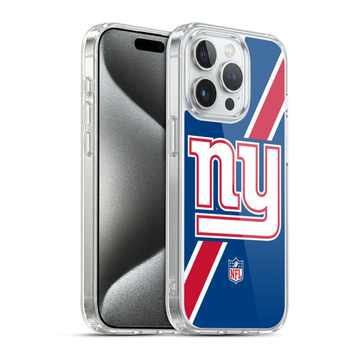 NFL New York Giants Logo Stripes Soft Gel Case for Apple iPhone 15 Pro & MagSafe