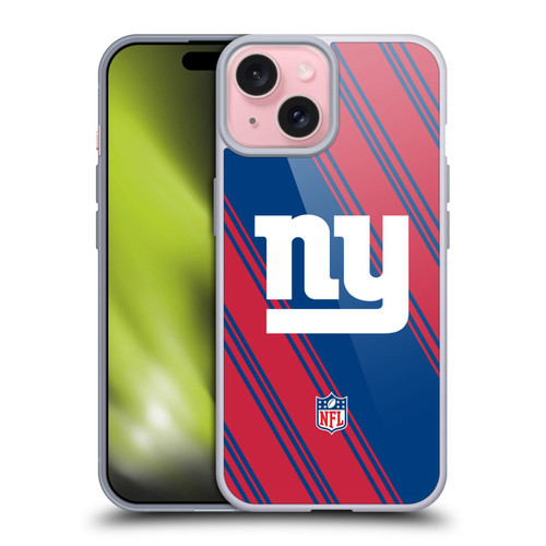 NFL New York Giants Artwork Stripes Soft Gel Case for Apple iPhone 15