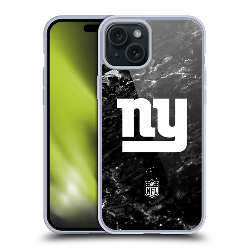 NFL New York Giants Artwork Marble Soft Gel Case for Apple iPhone 15 Plus