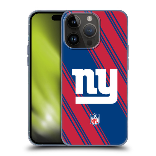 NFL New York Giants Artwork Stripes Soft Gel Case for Apple iPhone 15 Pro
