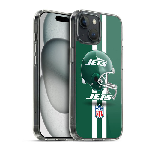 NFL New York Jets Logo Helmet Soft Gel Case for Apple iPhone 15 & MagSafe