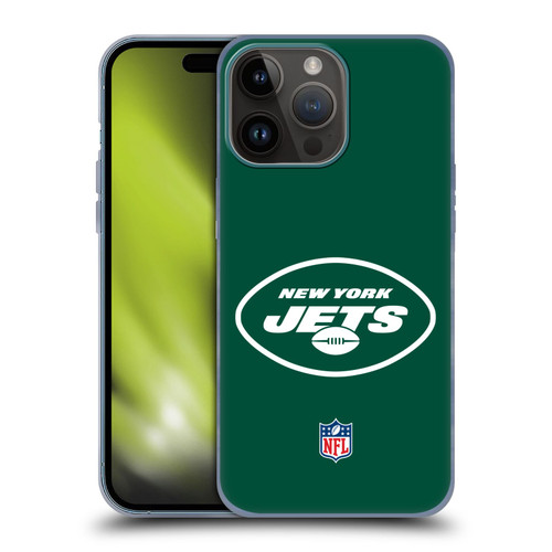 NFL New York Jets Logo Plain Soft Gel Case for Apple iPhone 15 Pro Max