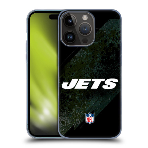 NFL New York Jets Logo Blur Soft Gel Case for Apple iPhone 15 Pro