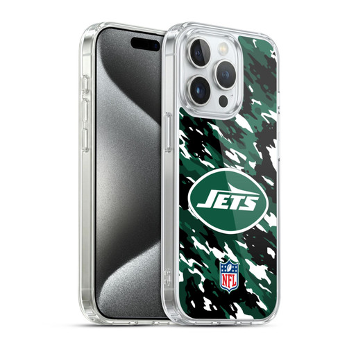 NFL New York Jets Logo Camou Soft Gel Case for Apple iPhone 15 Pro & MagSafe