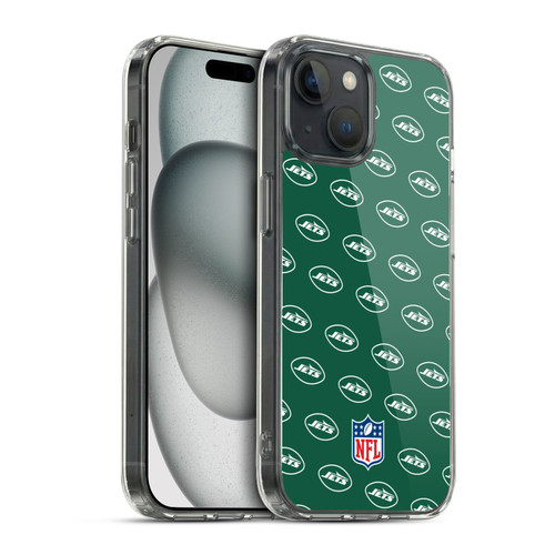 NFL New York Jets Artwork Patterns Soft Gel Case for Apple iPhone 15 & MagSafe