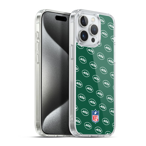NFL New York Jets Artwork Patterns Soft Gel Case for Apple iPhone 15 Pro Max & MagSafe