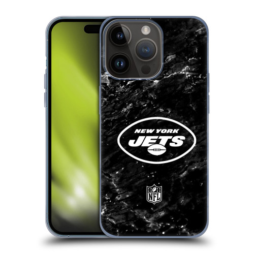 NFL New York Jets Artwork Marble Soft Gel Case for Apple iPhone 15 Pro