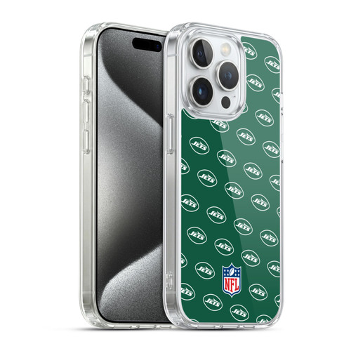 NFL New York Jets Artwork Patterns Soft Gel Case for Apple iPhone 15 Pro & MagSafe