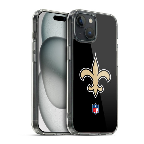 NFL New Orleans Saints Logo Plain Soft Gel Case for Apple iPhone 15 & MagSafe
