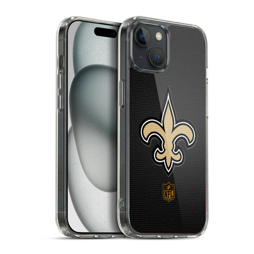 NFL New Orleans Saints Logo Football Soft Gel Case for Apple iPhone 15 Plus & MagSafe