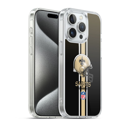 NFL New Orleans Saints Logo Helmet Soft Gel Case for Apple iPhone 15 Pro & MagSafe