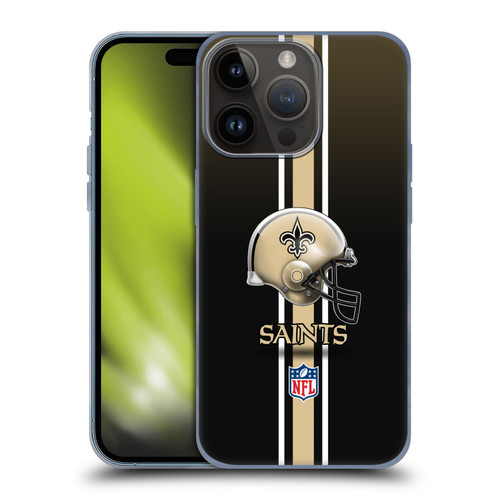 NFL New Orleans Saints Logo Helmet Soft Gel Case for Apple iPhone 15 Pro