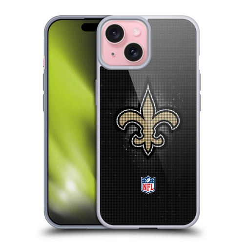 NFL New Orleans Saints Artwork LED Soft Gel Case for Apple iPhone 15