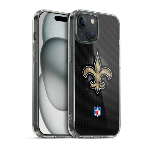 NFL New Orleans Saints Artwork LED Soft Gel Case for Apple iPhone 15 & MagSafe