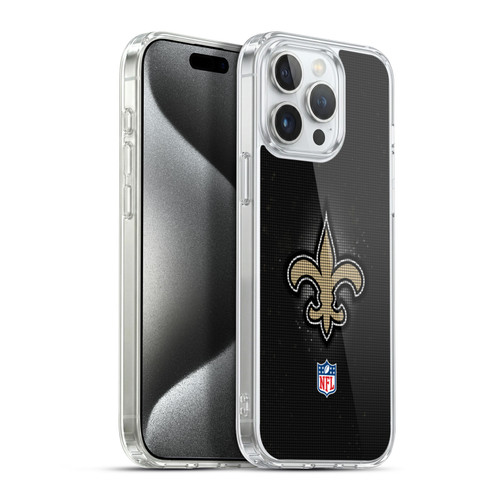 NFL New Orleans Saints Artwork LED Soft Gel Case for Apple iPhone 15 Pro Max & MagSafe